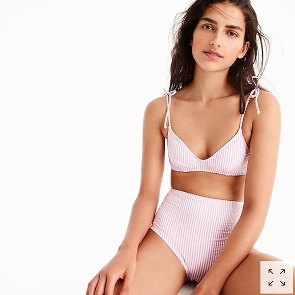 seersucker high waisted bikini